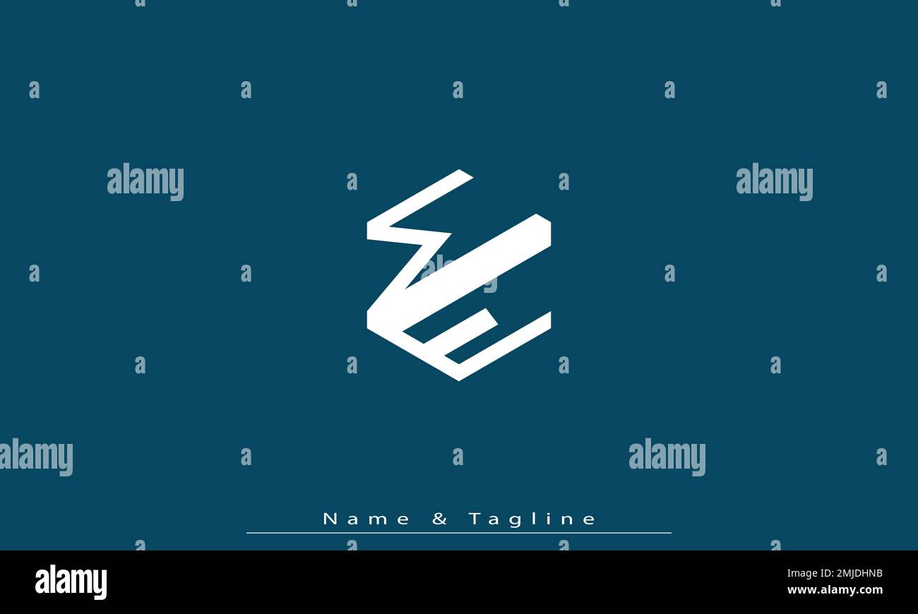 Lettere alfabetiche iniziali logo monogramma WE , EW Illustrazione Vettoriale
