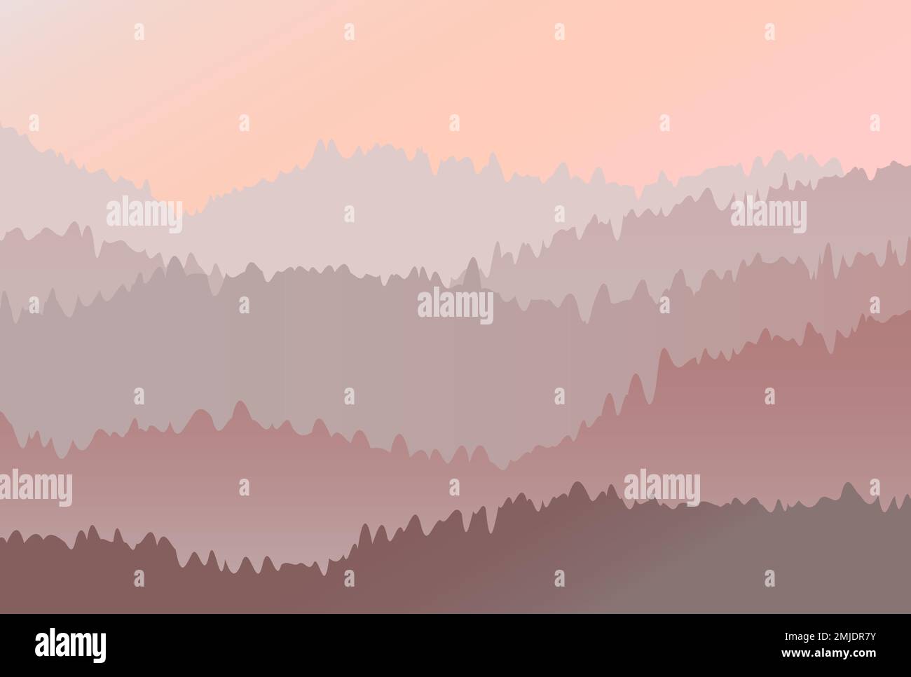 Autunno gradiente paesaggio natura con nebbia scenario nella terra di montagna bosco Illustrazione Vettoriale