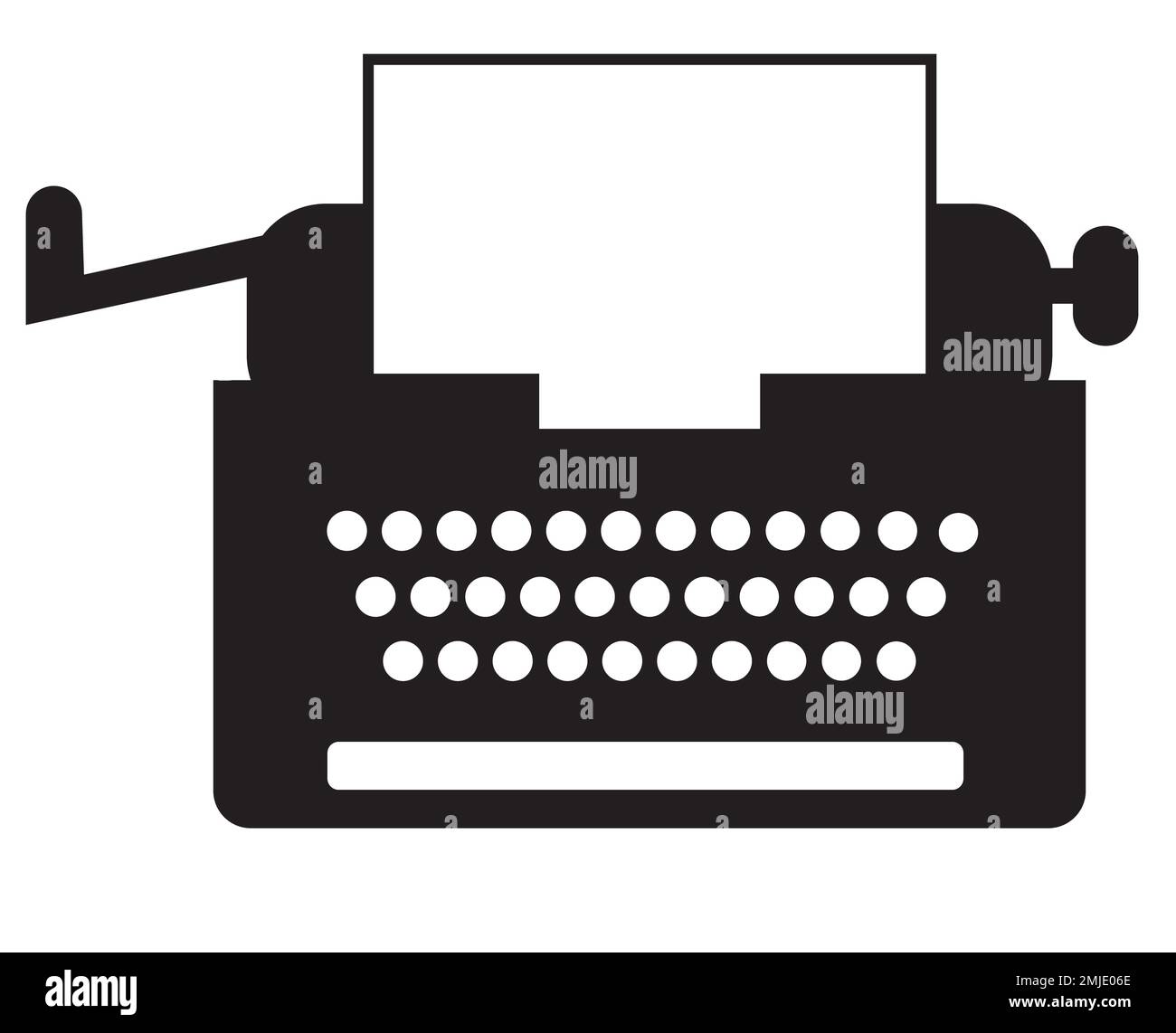 icona della macchina da scrivere vintage in stile antico. segno retrò della macchina da scrivere. stile piatto. Foto Stock