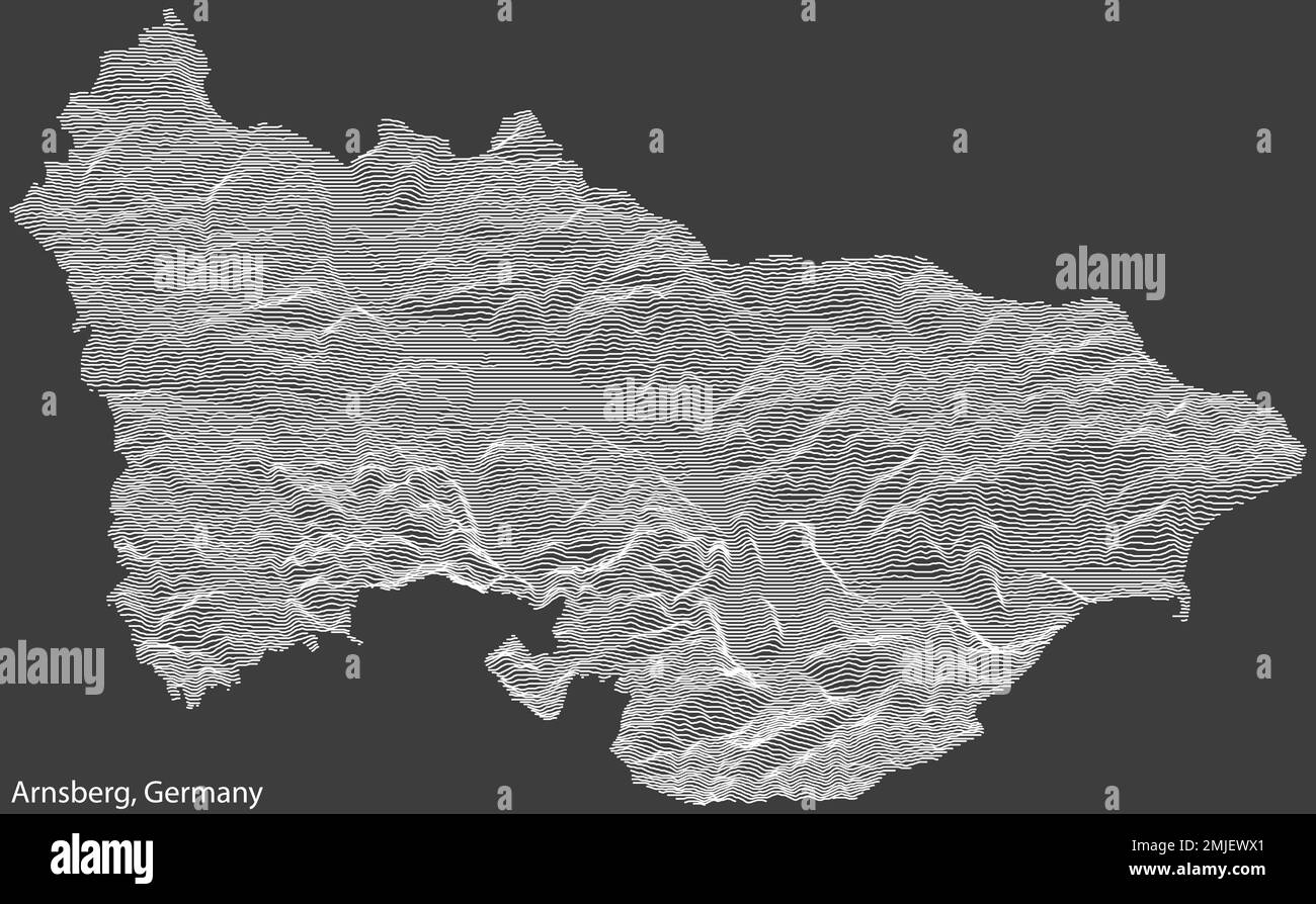 Mappa topografica di ARNSBERG, GERMANIA Illustrazione Vettoriale
