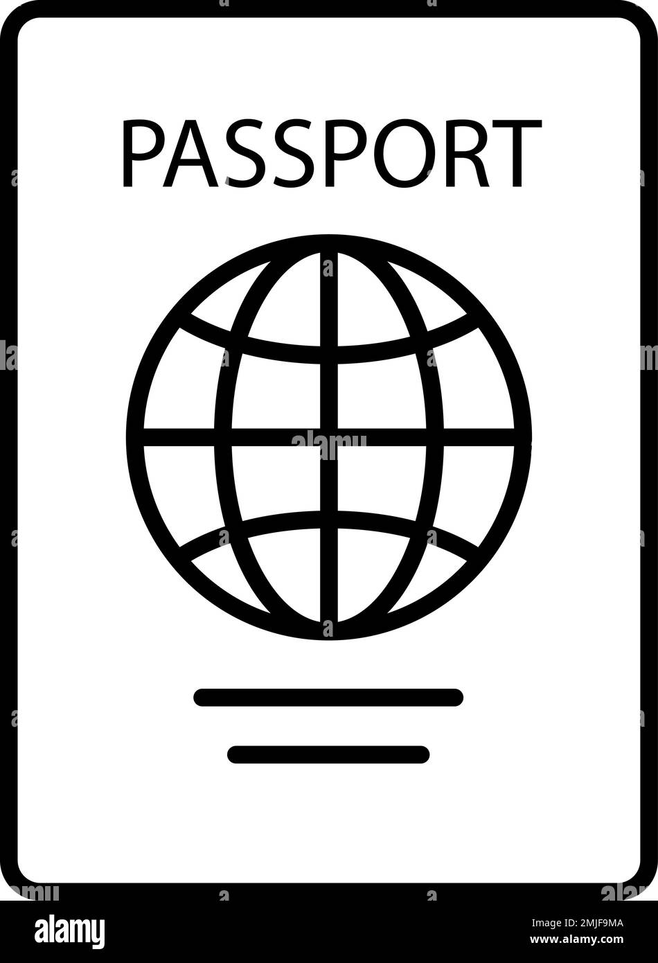 Identità, pass, icona del vettore passaporto su sfondo trasparente. Contorno identità, pass, icona vettore passaporto Illustrazione Vettoriale