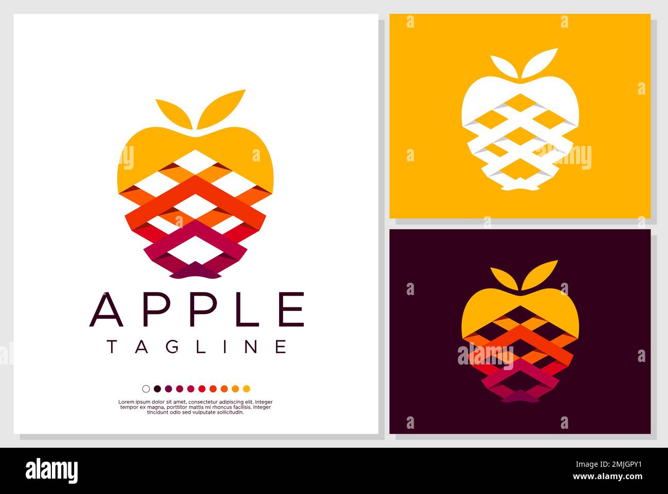 Branding del logo Apple. Illustrazione Vettoriale