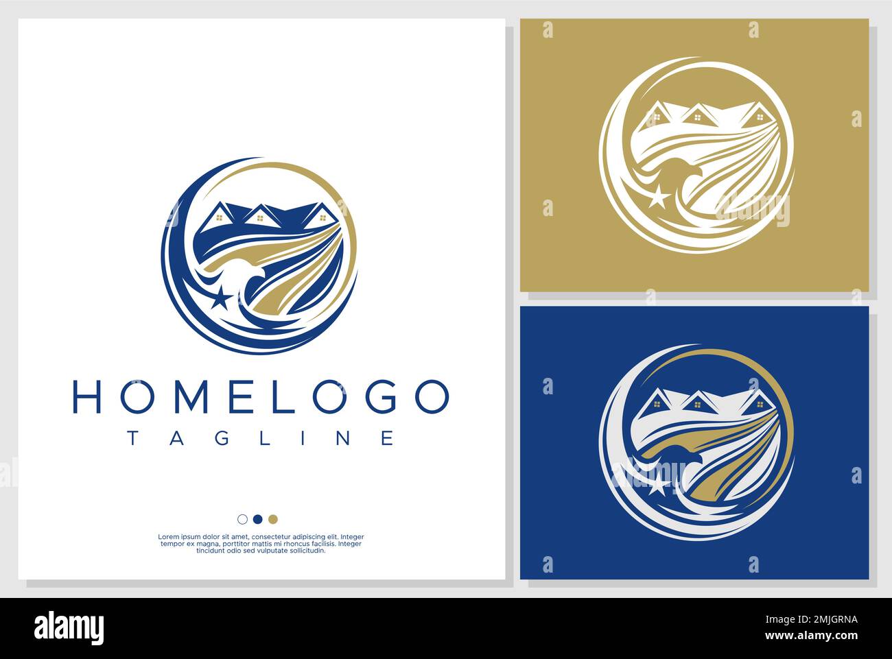 Logo Eagle home design. Illustrazione Vettoriale