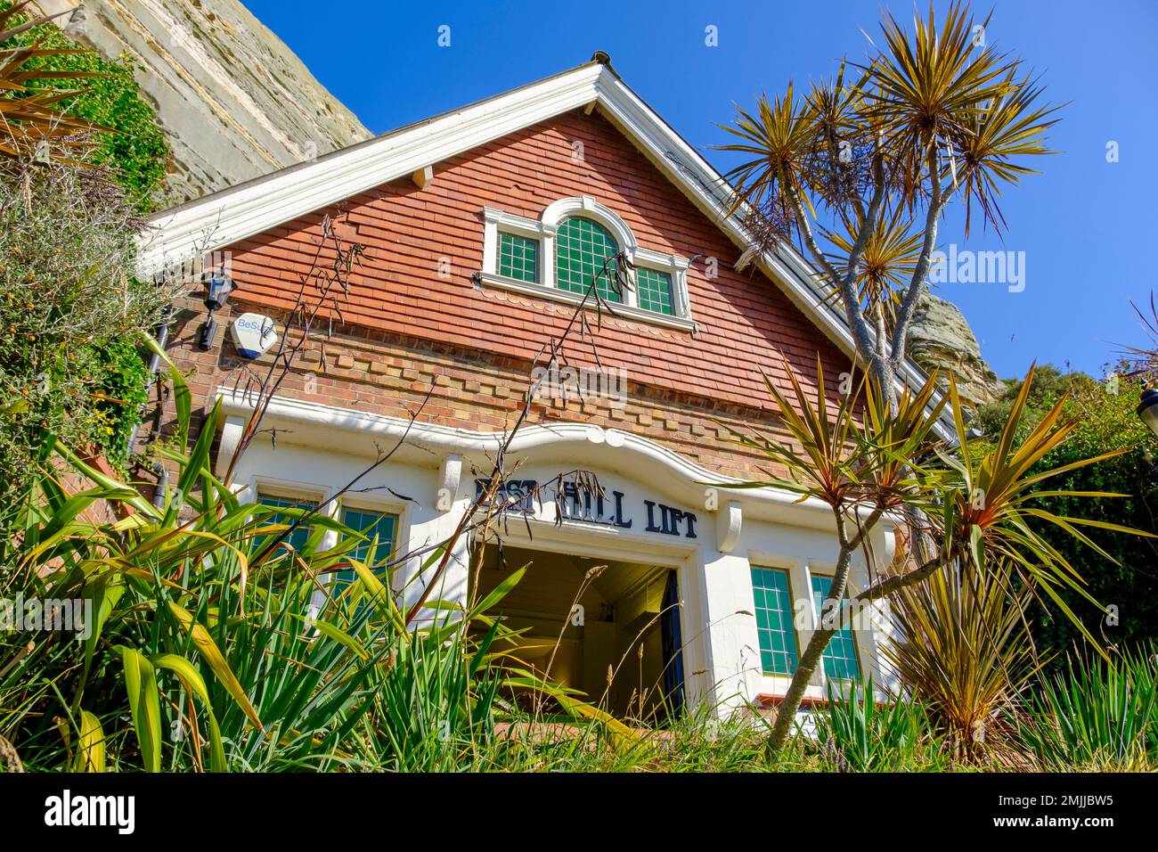 Hastings, East Hill Cliff Lift, East Sussex, Regno Unito Foto Stock