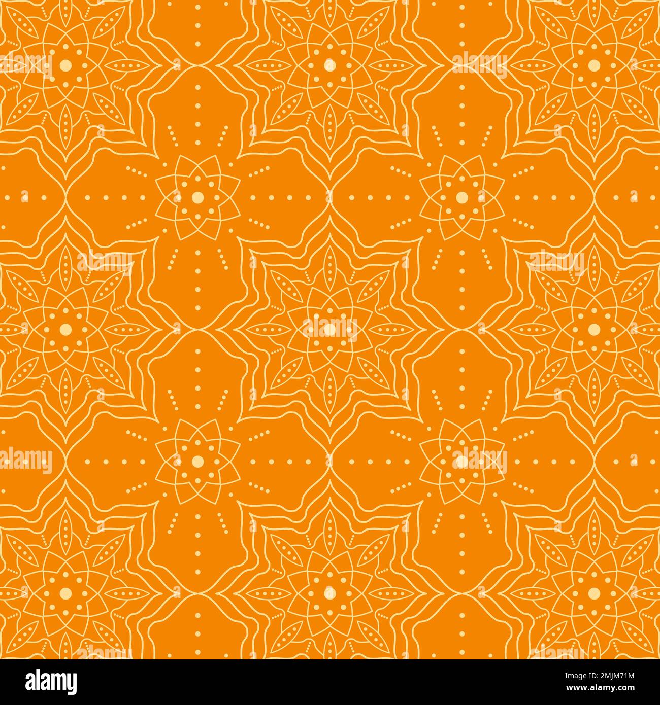 Ornamento indiano per la celebrazione della RAM Navami. Motivo arancione per l'illustrazione vettore pacchetto Illustrazione Vettoriale
