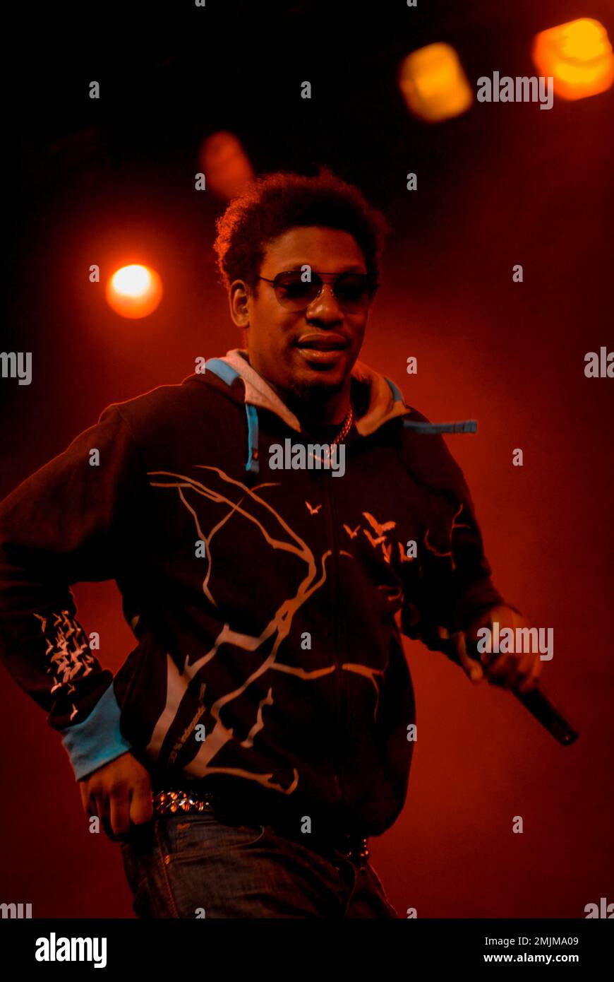 Roots Manuva, V2008, Hylands Park, Chelmsford, Essex, Regno Unito - 16 agosto 2008 Foto Stock