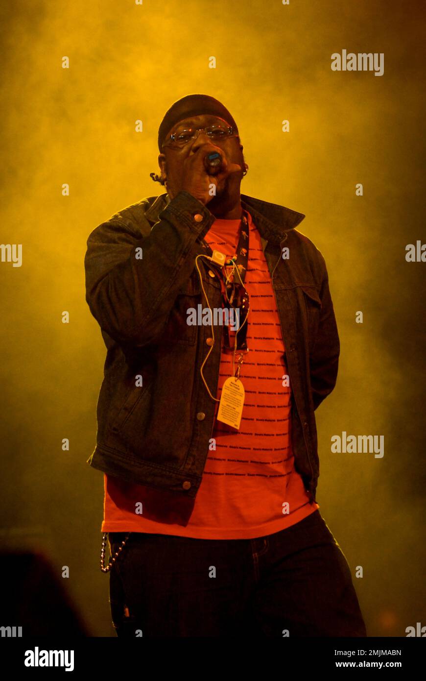 Roots Manuva, V2008, Hylands Park, Chelmsford, Essex, Regno Unito - 16 agosto 2008 Foto Stock