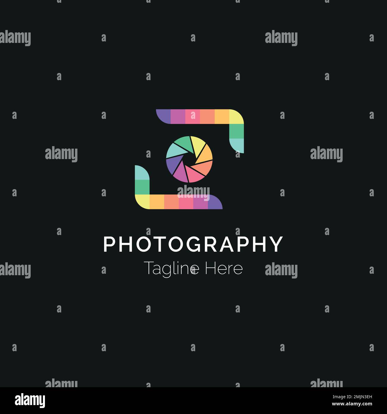 Logo Fotografia colorata gradiente Abstract Illustrazione Vettoriale