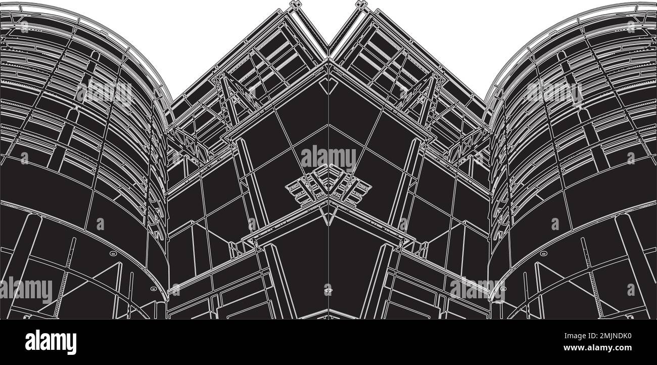 Vettore di costruzione dell'angolo dell'edificio Illustrazione Vettoriale