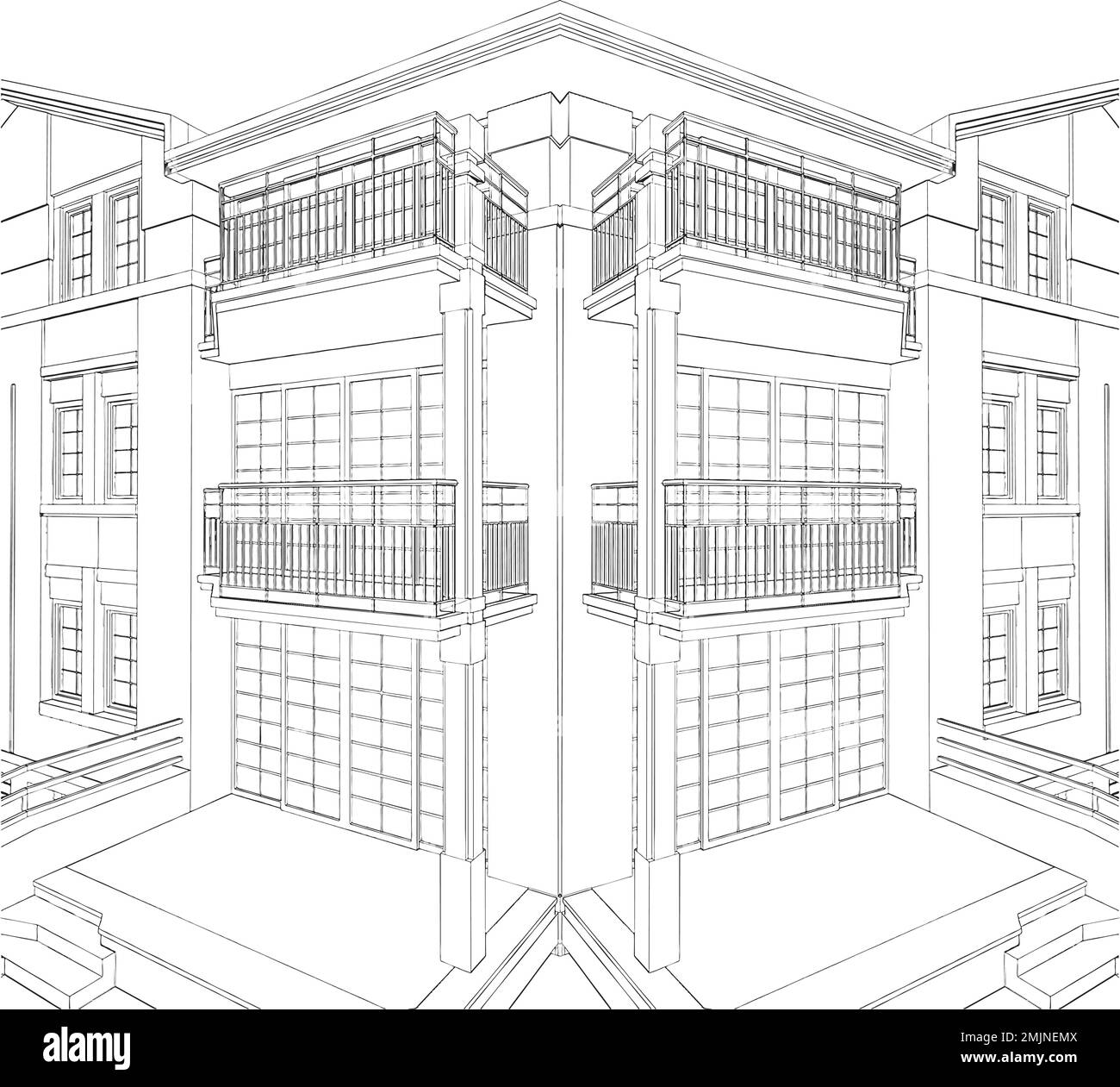 Vettore di costruzione dell'angolo dell'edificio Illustrazione Vettoriale