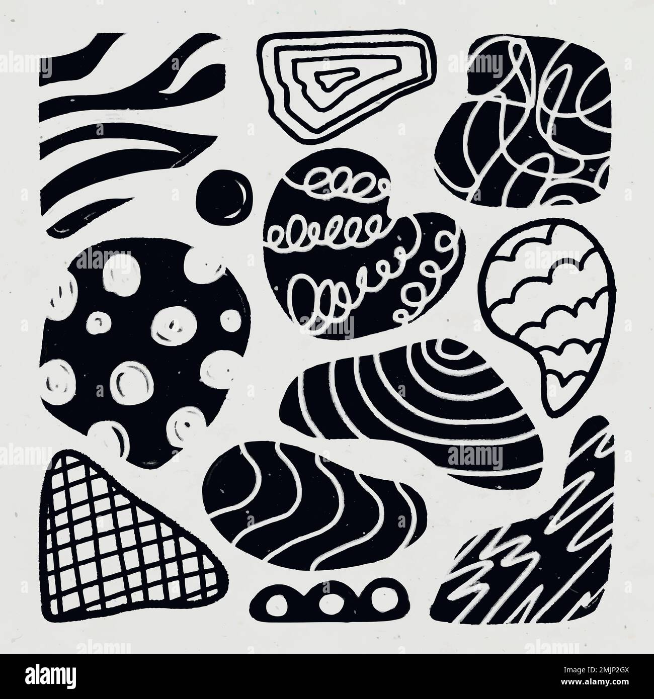 Adesivo a forma carina, tessuto astratto del gesso in set vettoriale per il design di doodle Illustrazione Vettoriale