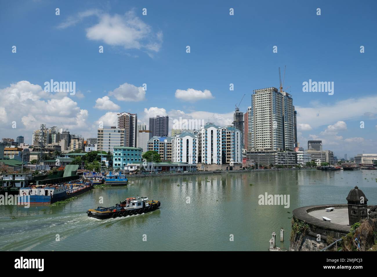 Filippine Manila - Pasig River view da Fort Santiago Foto Stock