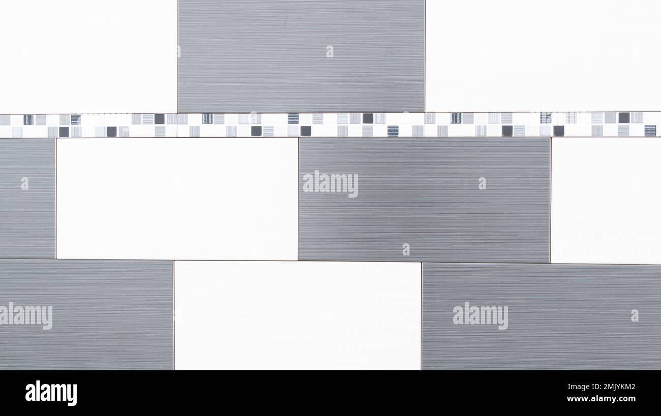 texture mattonelle di colore grigio e bianco su sfondo vintage Foto Stock