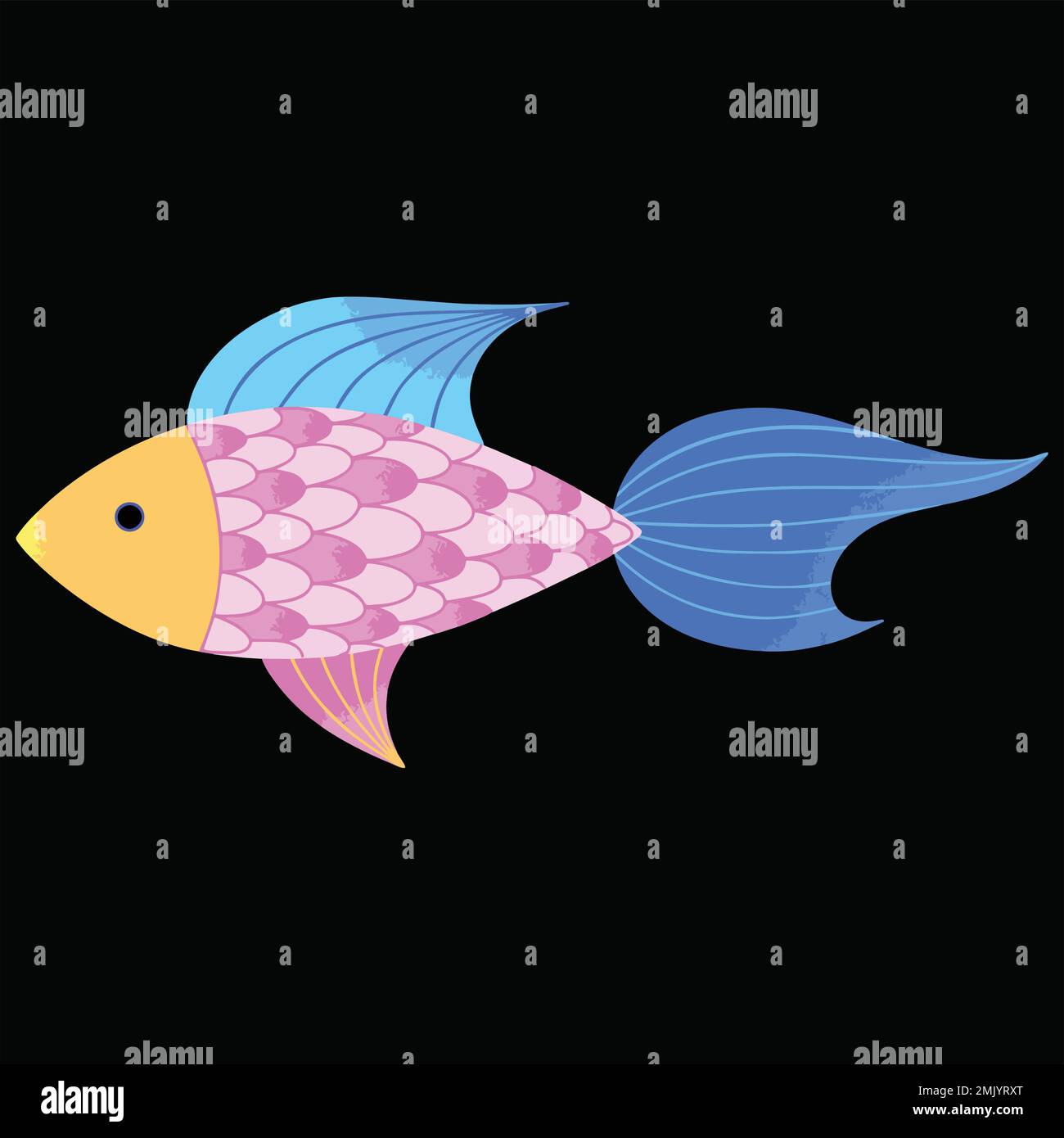 Illustrazione di un vettore di pesce colorato Illustrazione Vettoriale