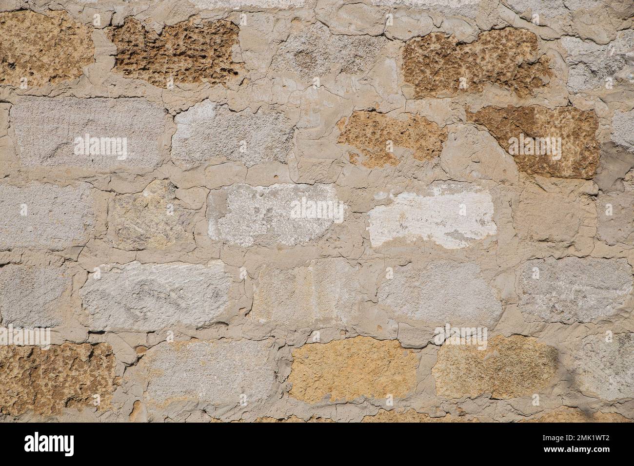 parete ruvida da blocchi di roccia conchiglia Foto Stock