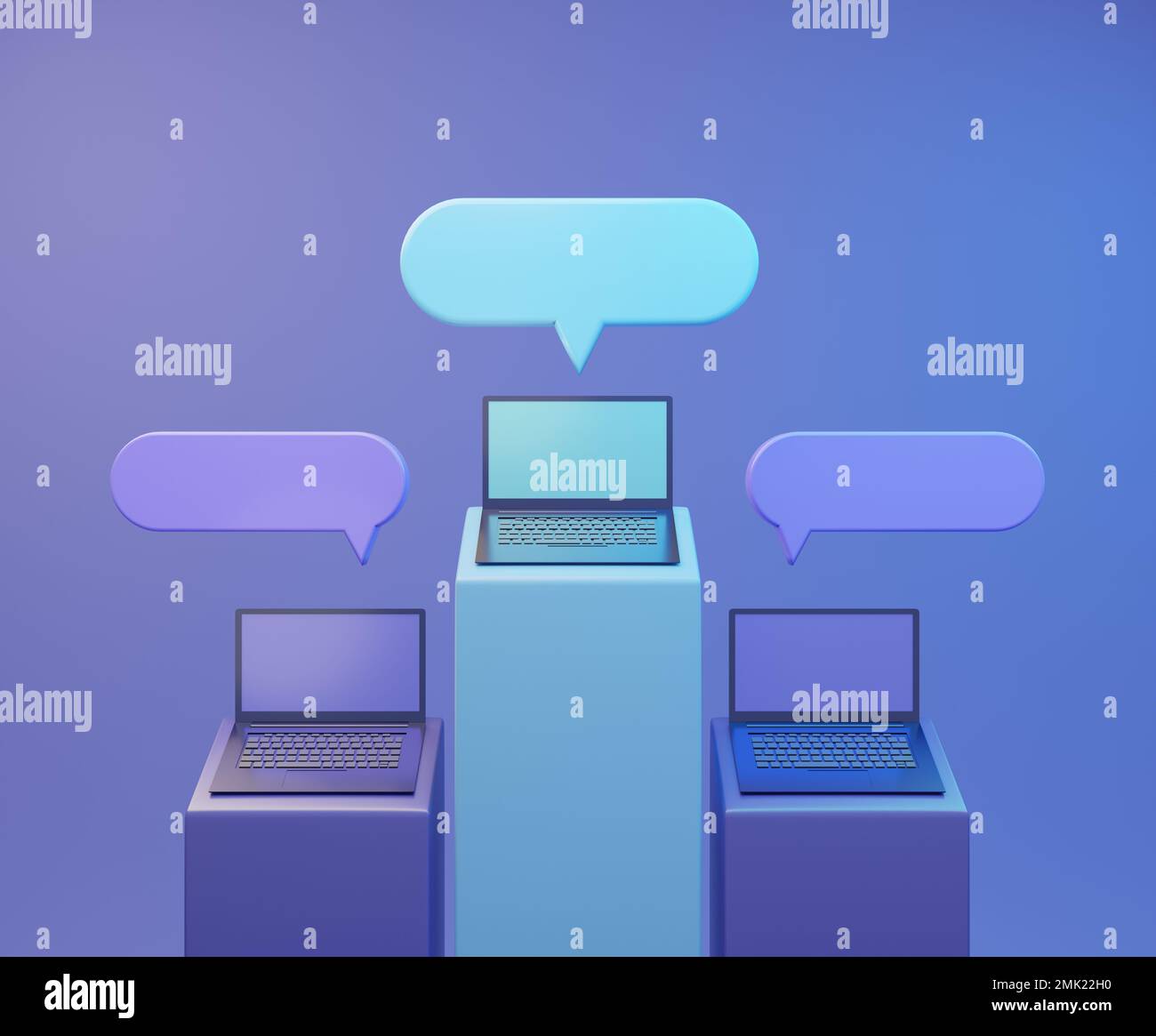 Illustrazione del messaggio del forum di discussione su Internet 3D Foto Stock