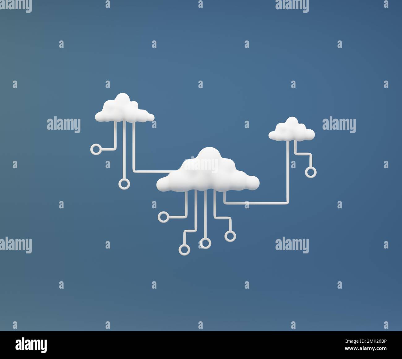 Illustrazione del cloud computing 3D Foto Stock