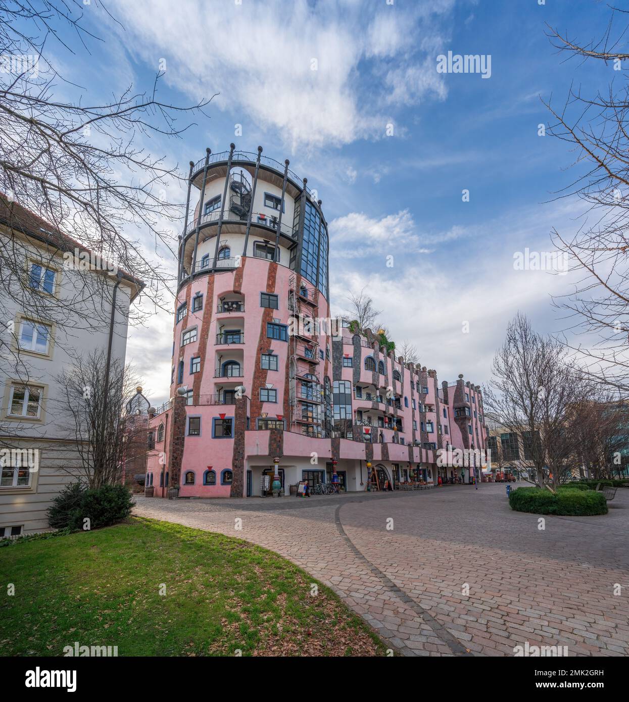 Hundertwasser Cittadella Verde di Magdeburgo - Magdeburgo, Sassonia-Anhalt, Germania Foto Stock