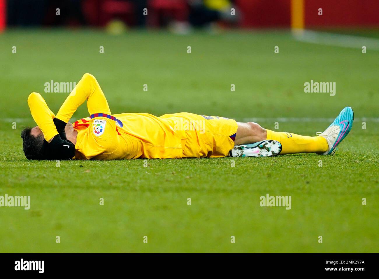 Sergio Busquets del FC Barcelona durante la partita la Liga tra il Girona FC e il FC Barcelona giocata allo stadio Montilivi il 28 gennaio 2023 a Girona, Spagna. (Foto di Sergio Ruiz / PRESSIN) Foto Stock