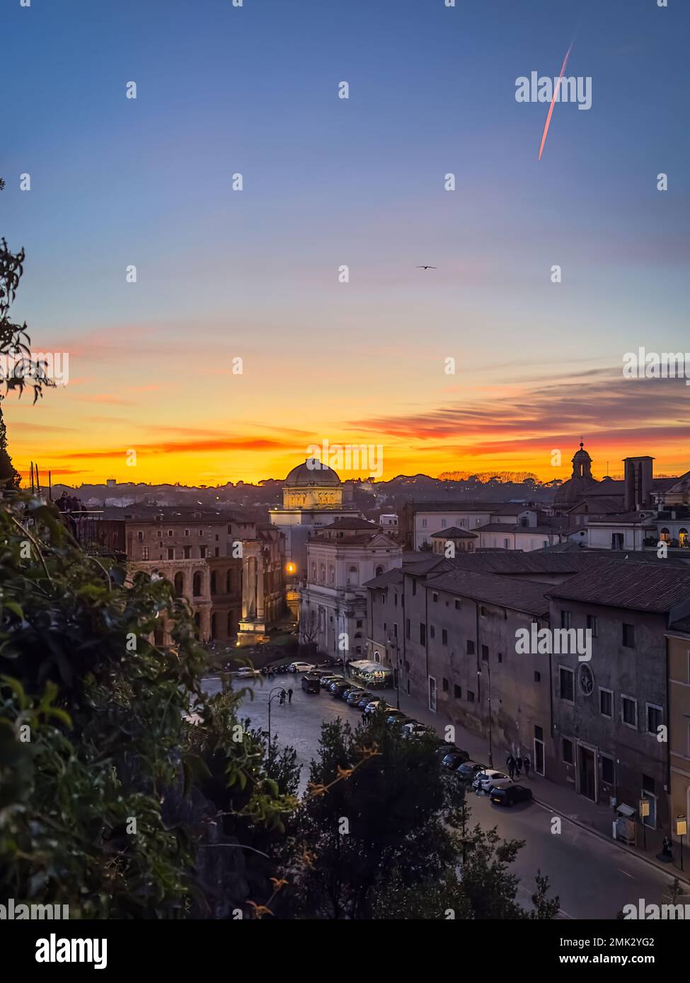 Tempio romano dedicato ad Apollo nel Campus Martio, accanto al Teatro di Marcello e al Porticus Octaviae, Foto Stock