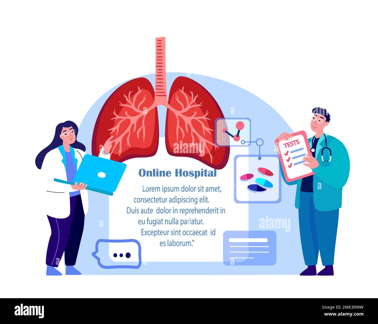 Medici Pulmonologists ricercatore,cura,ricerca polmoni,trachea,bronchi.Analyze Respiratory System.Medical Hospital staff Consilium Consultation.CO Foto Stock