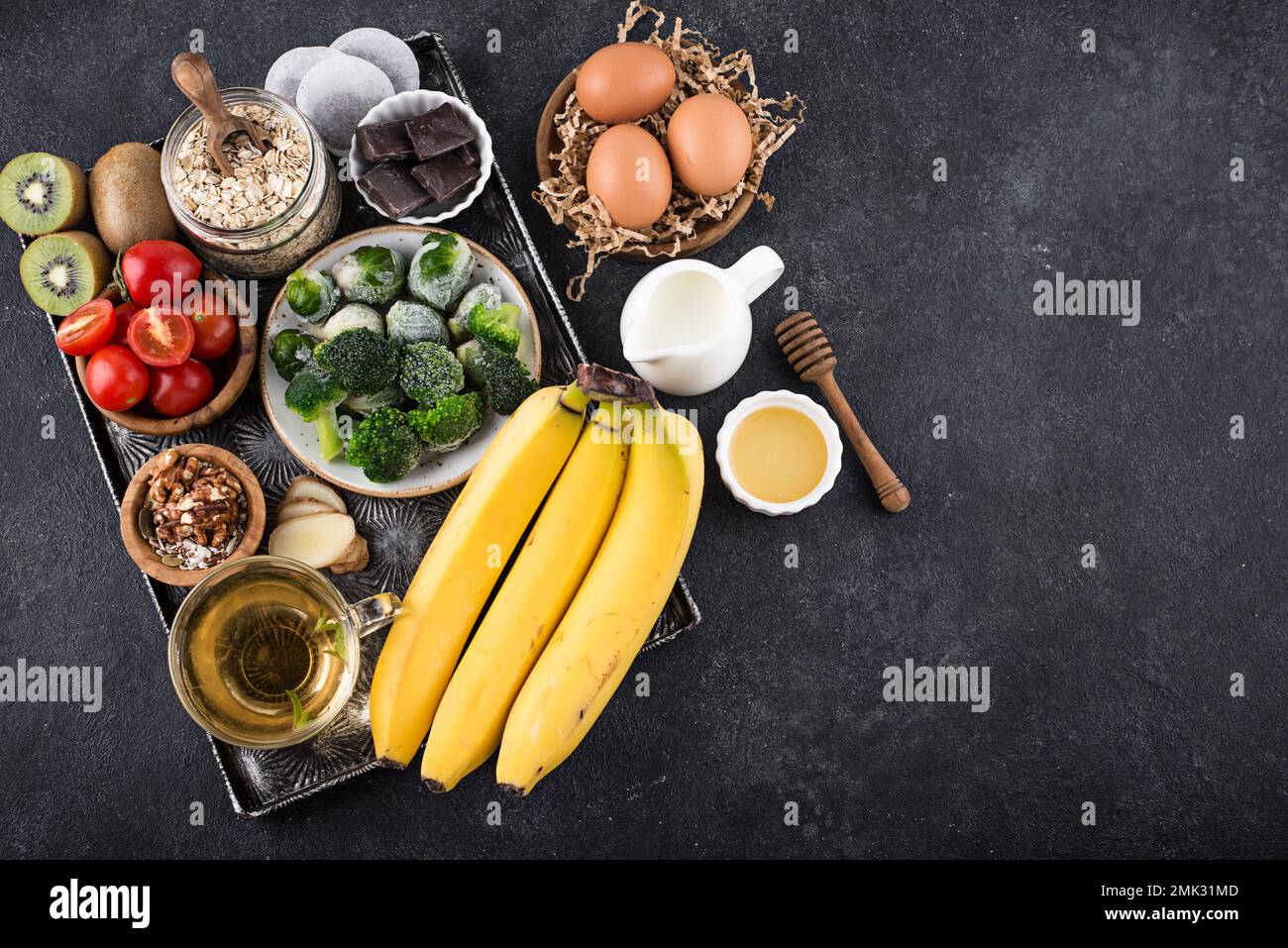 Assortimento di prodotti contenenti melatonina Foto Stock