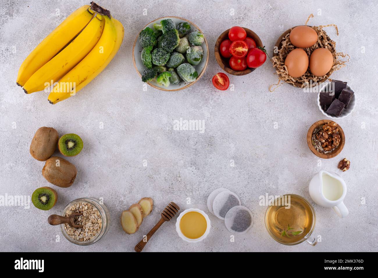 Assortimento di prodotti contenenti melatonina Foto Stock