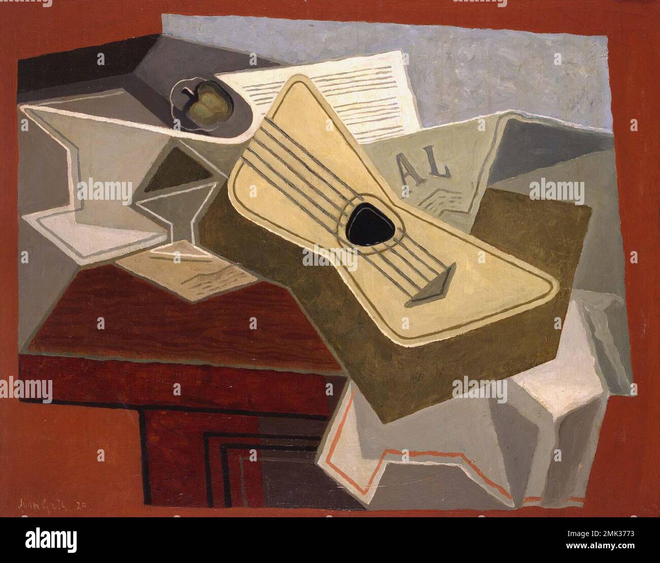 Juan Gris/ Guitarra y partitura. Olio su tela. 65 x 81 cm. Museo: Centro de Arte Reina Sofía, MADRID, SPAGNA. Foto Stock