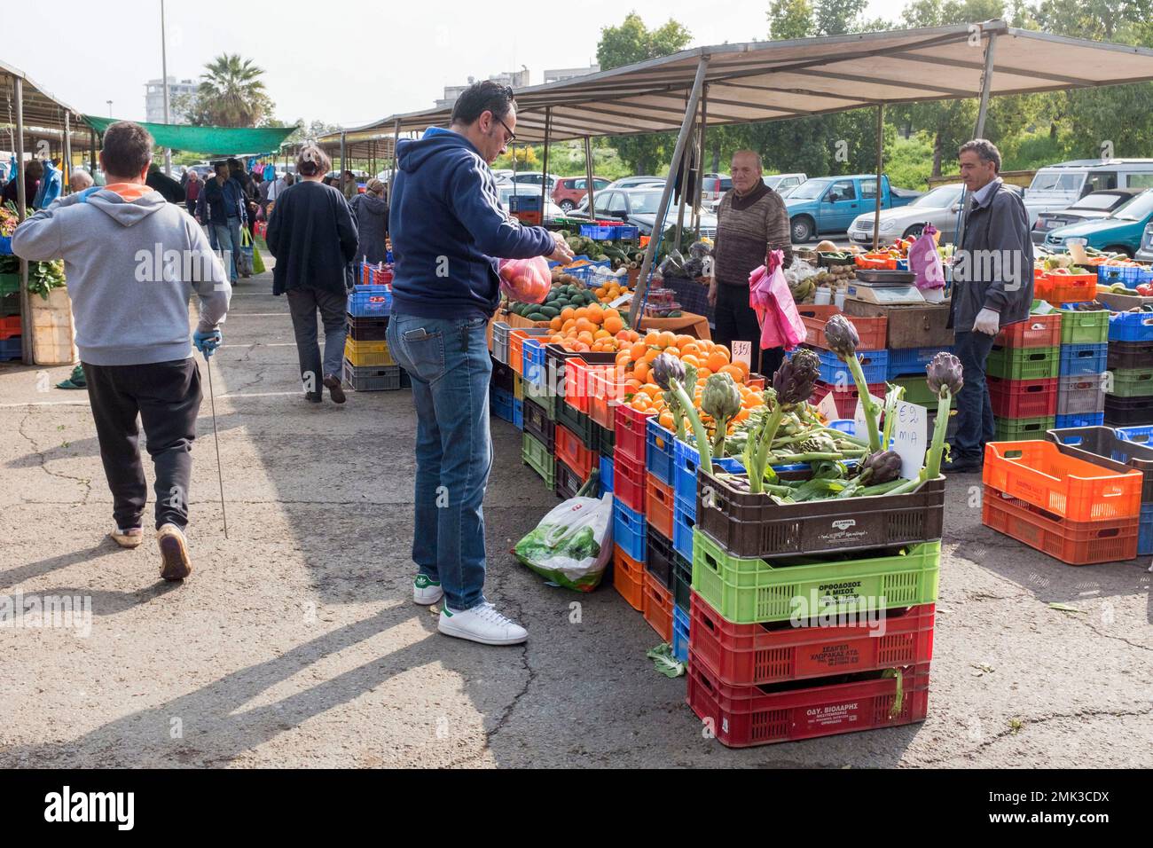 Mercato del coltivatore in Nicosia Foto Stock