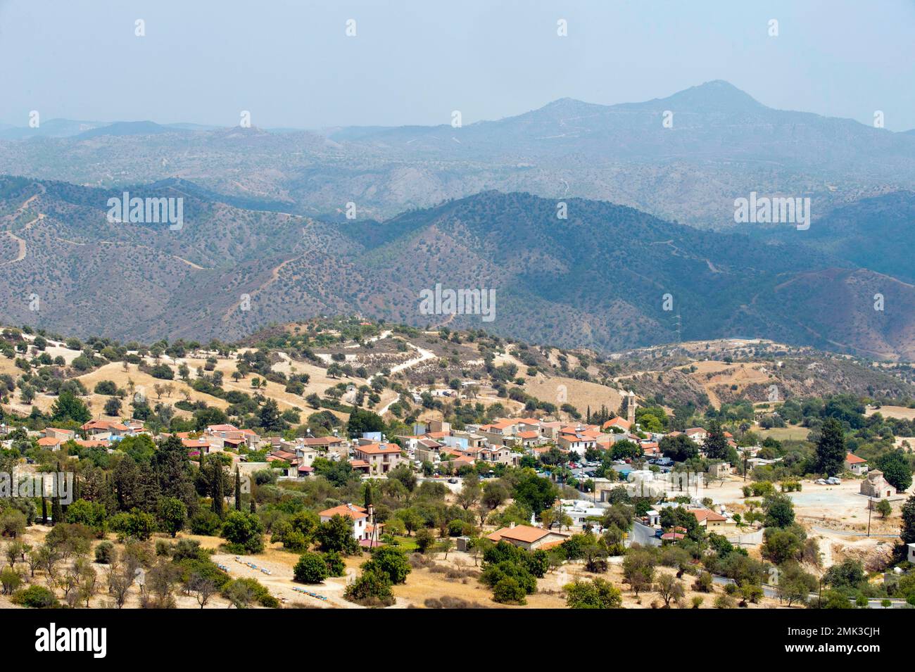 Il villaggio di Kato Lefkara sulle montagne di Troodos Foto Stock