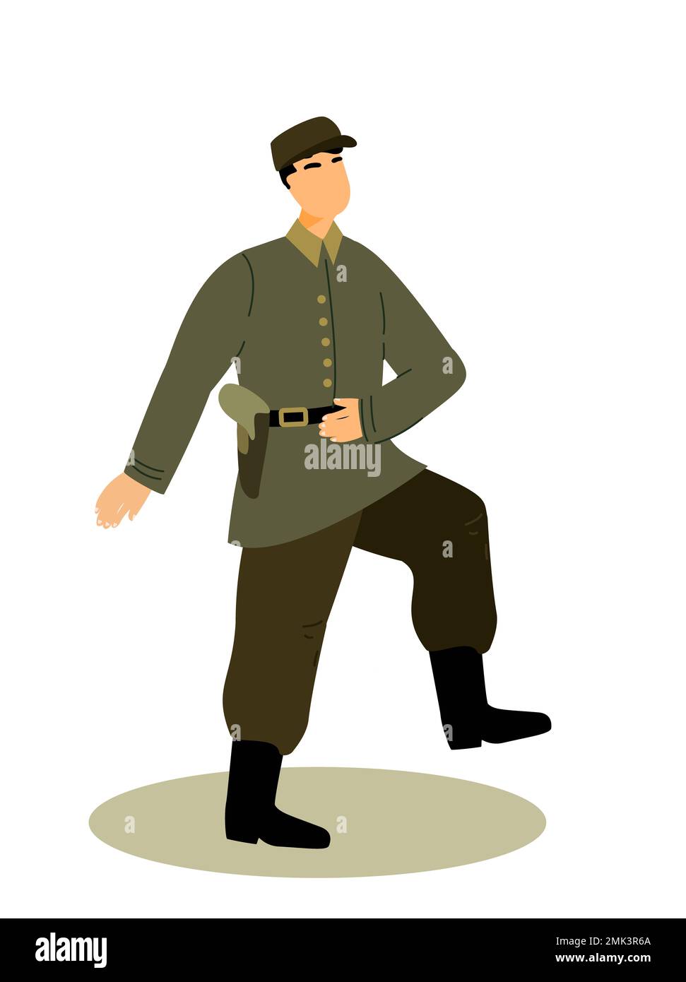 Marching Guard Officer Soldier Military Man, personale Armata vestita in uniforme camouflage.Soldier, agente di servizio segreto, combattimento, Serdeant, Capitan, Armata Foto Stock