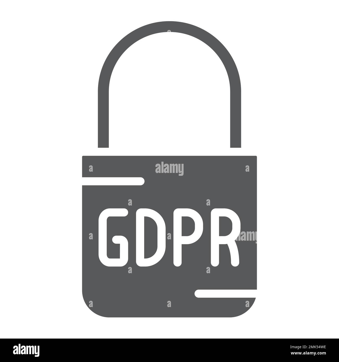 Icona del glifo di blocco GDPR, accesso e sicurezza, segno di lucchetto,  grafica vettoriale, un motivo a tinta unita su sfondo bianco, eps 10  Immagine e Vettoriale - Alamy