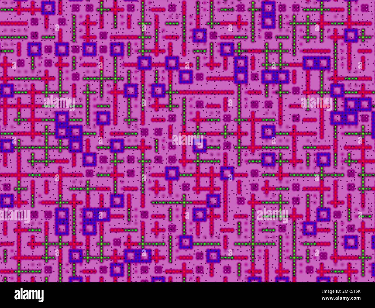 Astratto sfondo geometrico viola e rosa computer contemporaneo connessione elettronica motivo decorativo Foto Stock