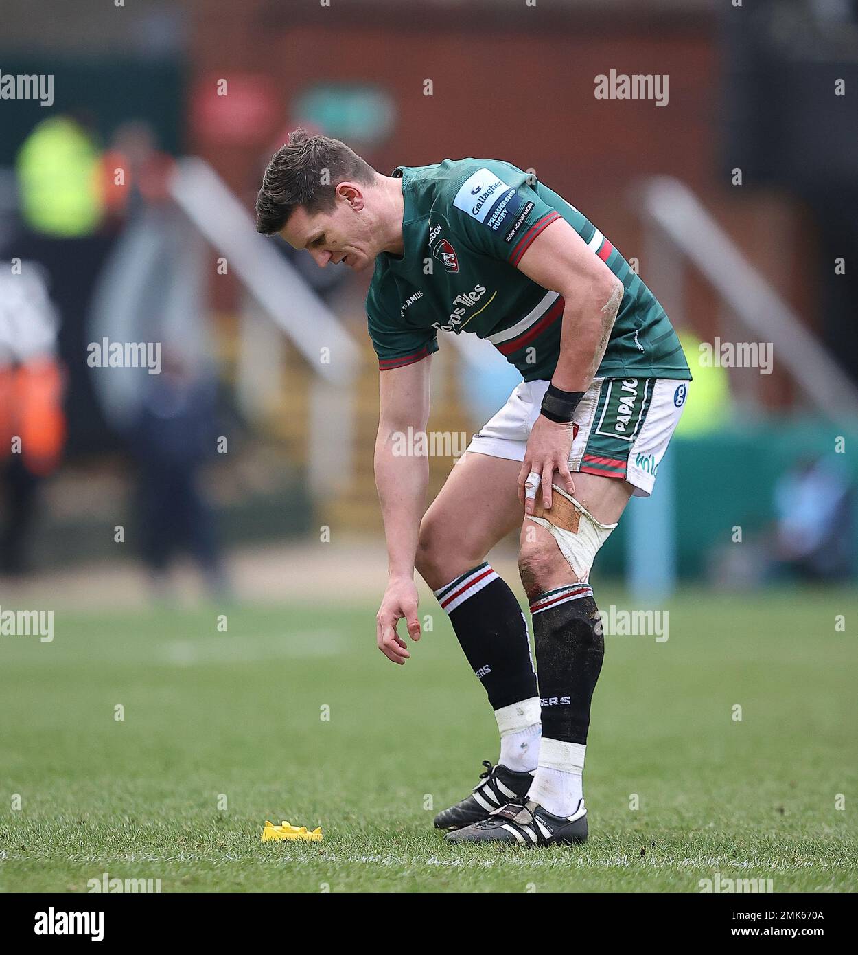 28.01.2023 Leicester, Inghilterra. Rugby Union. Durante il round 16 della Gallagher Premiership si è giocato tra Leicester Tigers e Northampton Saints al Mattioli Woods Welford Road Stadium, Leicester. © Phil Hutchinson Foto Stock