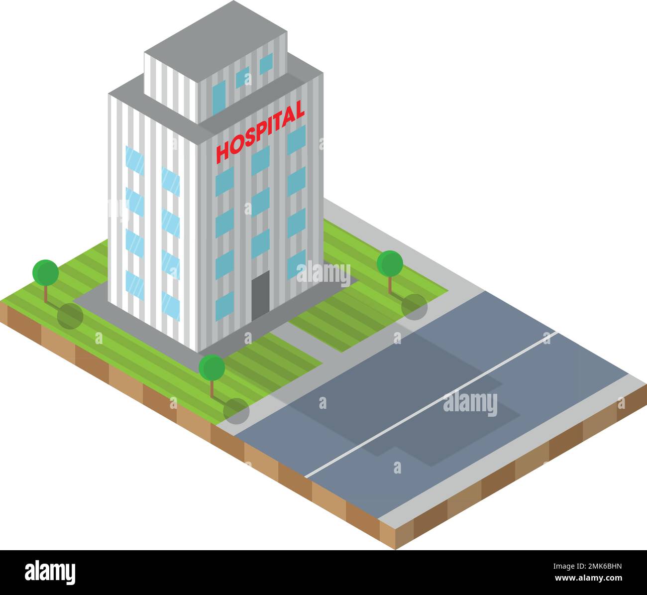 Ospedale Clinic Building - icona isometrica 3D Illustrazione Vettoriale