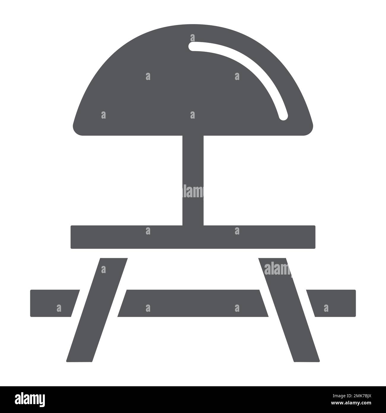 Icona del glyph della tabella del campeggio, mobili e corsa, segno della tabella del picnic, grafica vettoriale, un disegno solido su uno sfondo bianco, eps 10. Illustrazione Vettoriale