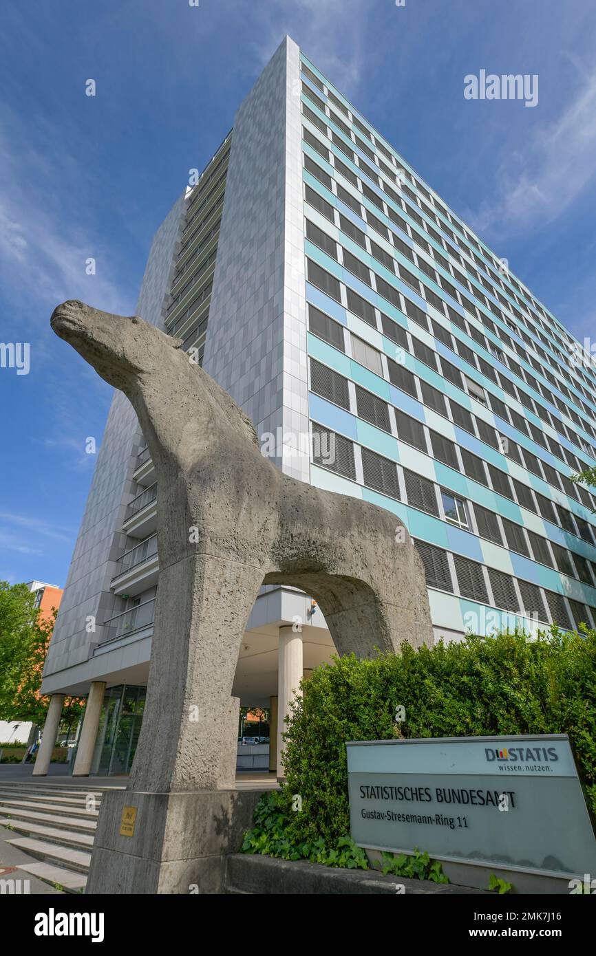 Ufficio federale di statistica, Gustav-Stresemann-Ring, Wiesbaden, Assia, Germania Foto Stock