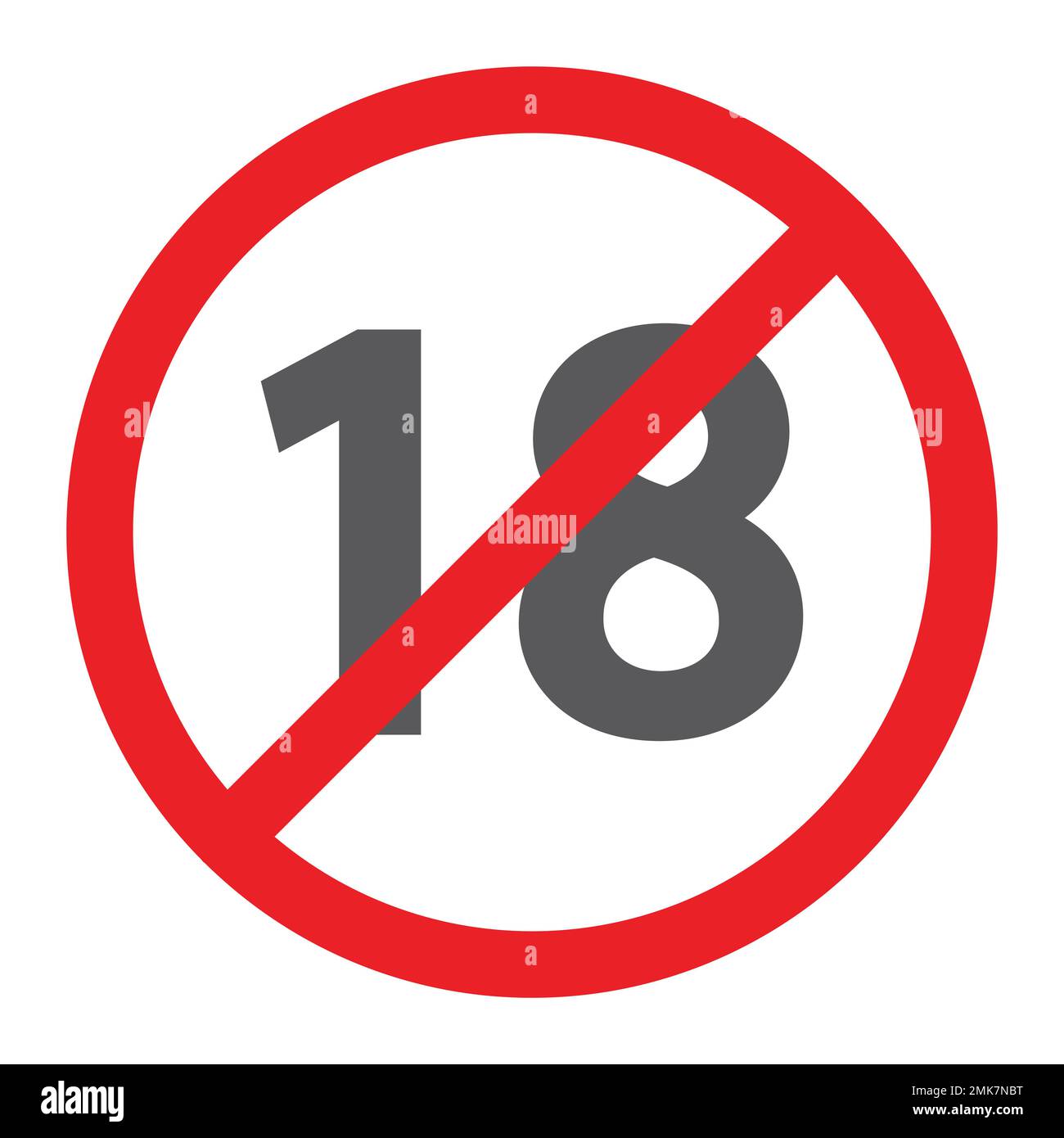 No 18 più icona glifo, vietato e divieto, segno di restrizione di età, grafica vettoriale, un motivo solido su uno sfondo bianco, eps 10. Illustrazione Vettoriale