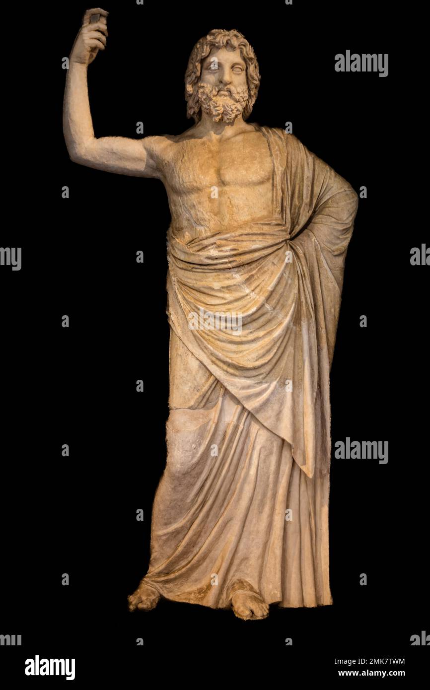 Statua colossale di Zeus Ourios del 1st a.C., Museo Archeologico Regionale Antonino Salinas, collezione di etruschi, romani, egiziani e. Foto Stock