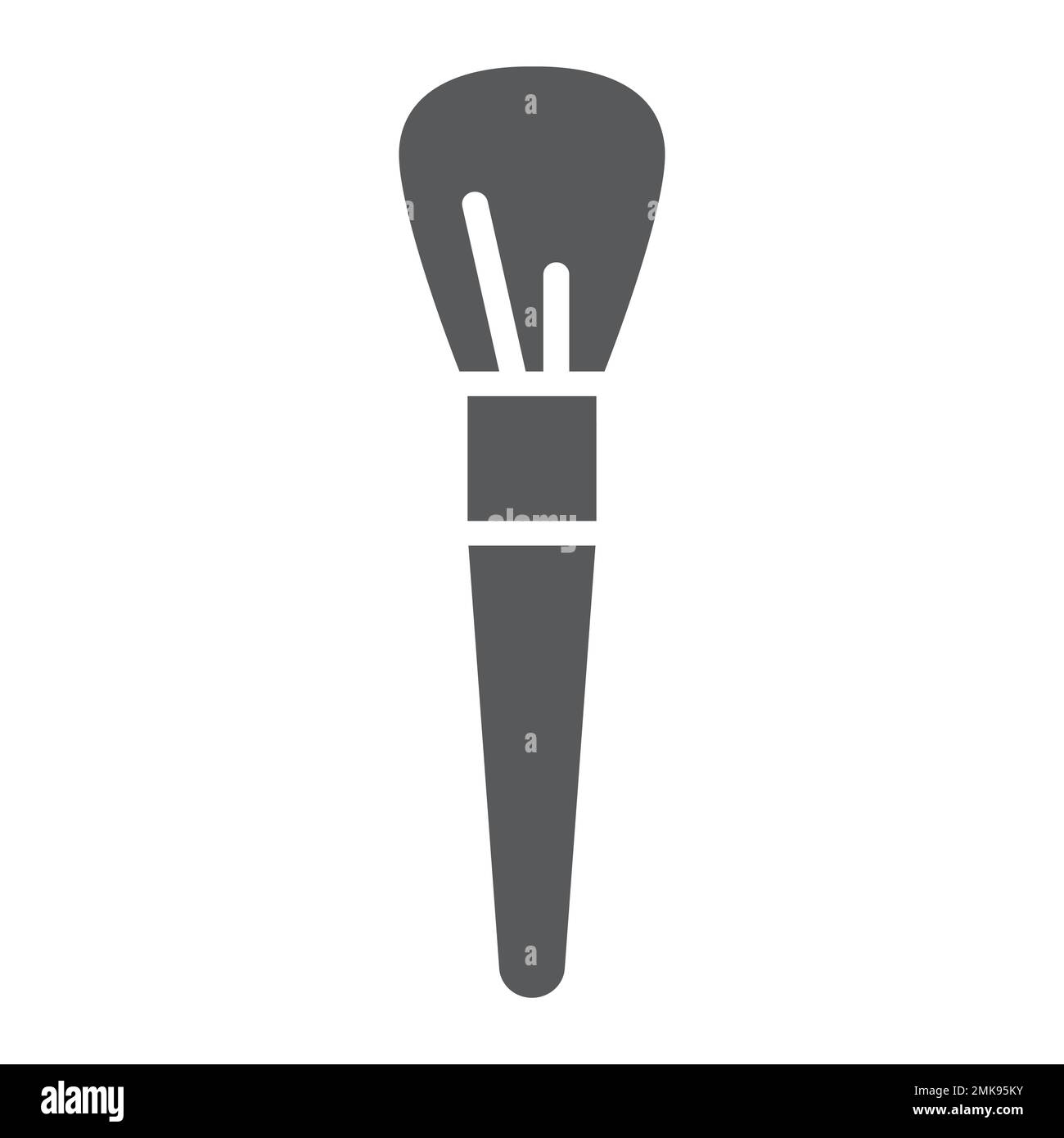 Icona glyph pennello polvere, accessorio e cosmetici, segno pennello trucco, grafica vettoriale, un motivo solido su sfondo bianco, eps 10. Illustrazione Vettoriale