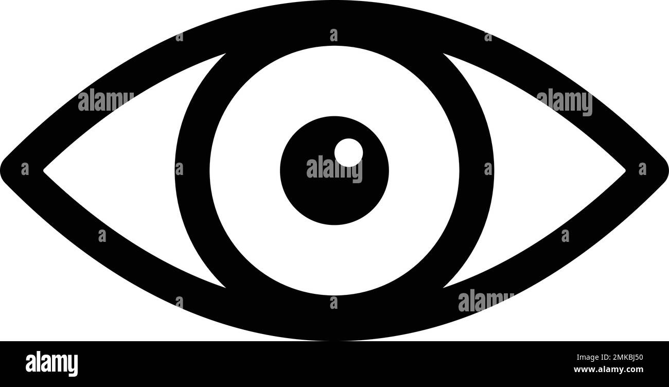 Icona occhio. Simbolo della vista. Occhio di scansione della retina. Occhio semplice. vettore. Illustrazione Vettoriale