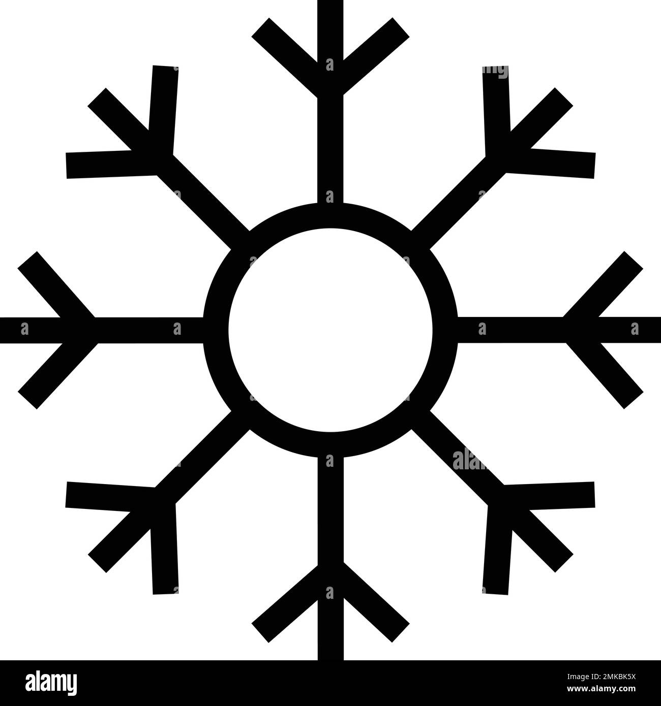 Icona vettore inverno fiocco di neve. Simbolo di caduta della neve. Cartello Ice flack. Elemento invernale. Cristallo freddo modello Illustrazione Vettoriale