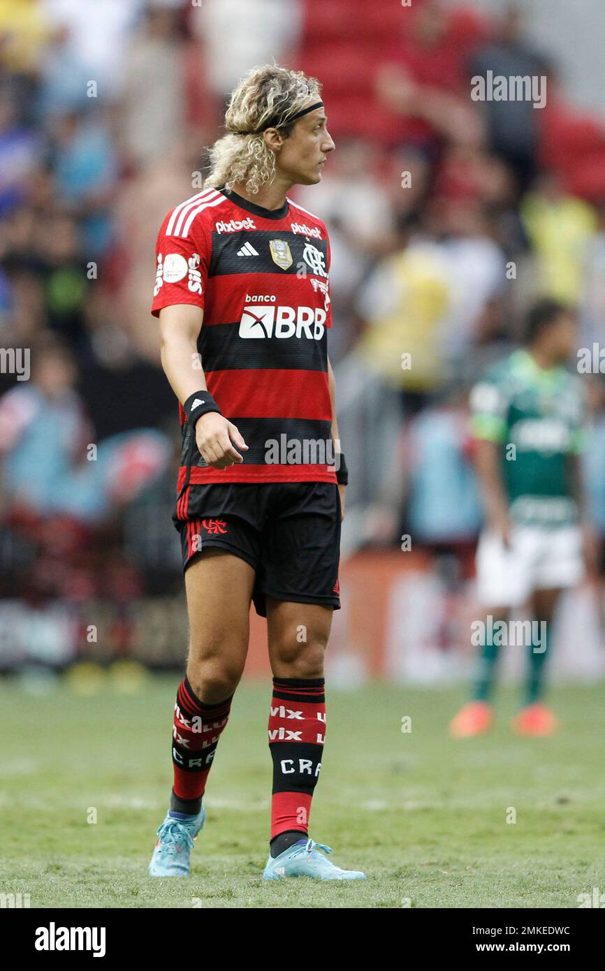 Brasilia, Brasile. 28th Jan, 2023. David Luiz do Flamengo, durante la partita tra Palmeiras e Flamengo per la finale della 2023 Supercopa do Brasil, all'Estadio Mane Garrincha, sabato 28. 30761 (Adalberto Marques/DiaEsportivo/SPP) Credit: SPP Sport Press Photo. /Alamy Live News Foto Stock