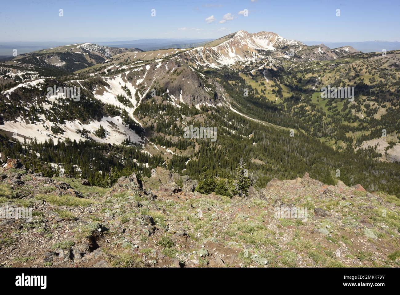 Le Centennial Mountains per il confine tra Idaho e Montana dall'Interstate 15 a West Yellowstone Foto Stock