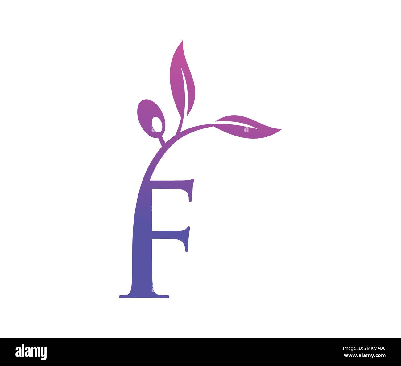 Vector Illustration of Vine Vine Monogram Logo Letter F Illustrazione Vettoriale