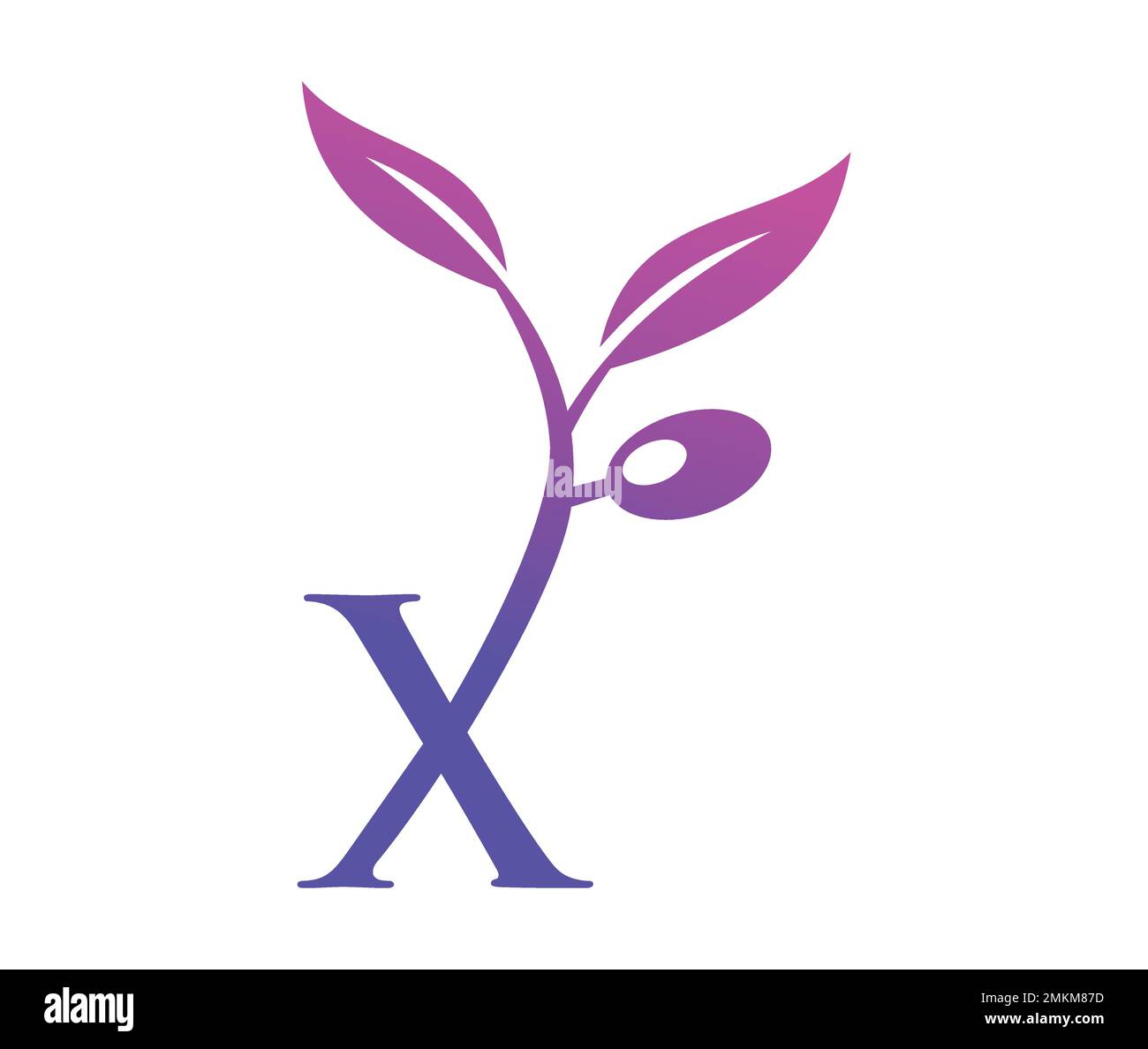 Illustrazione vettoriale del monogramma vite uva Logo lettera X Illustrazione Vettoriale