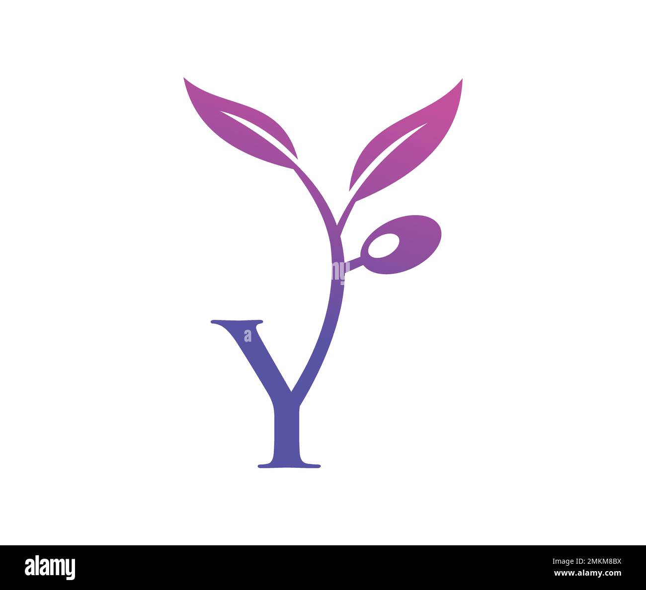 Illustrazione vettoriale del monogramma della vite D'uva Logo lettera Y Illustrazione Vettoriale
