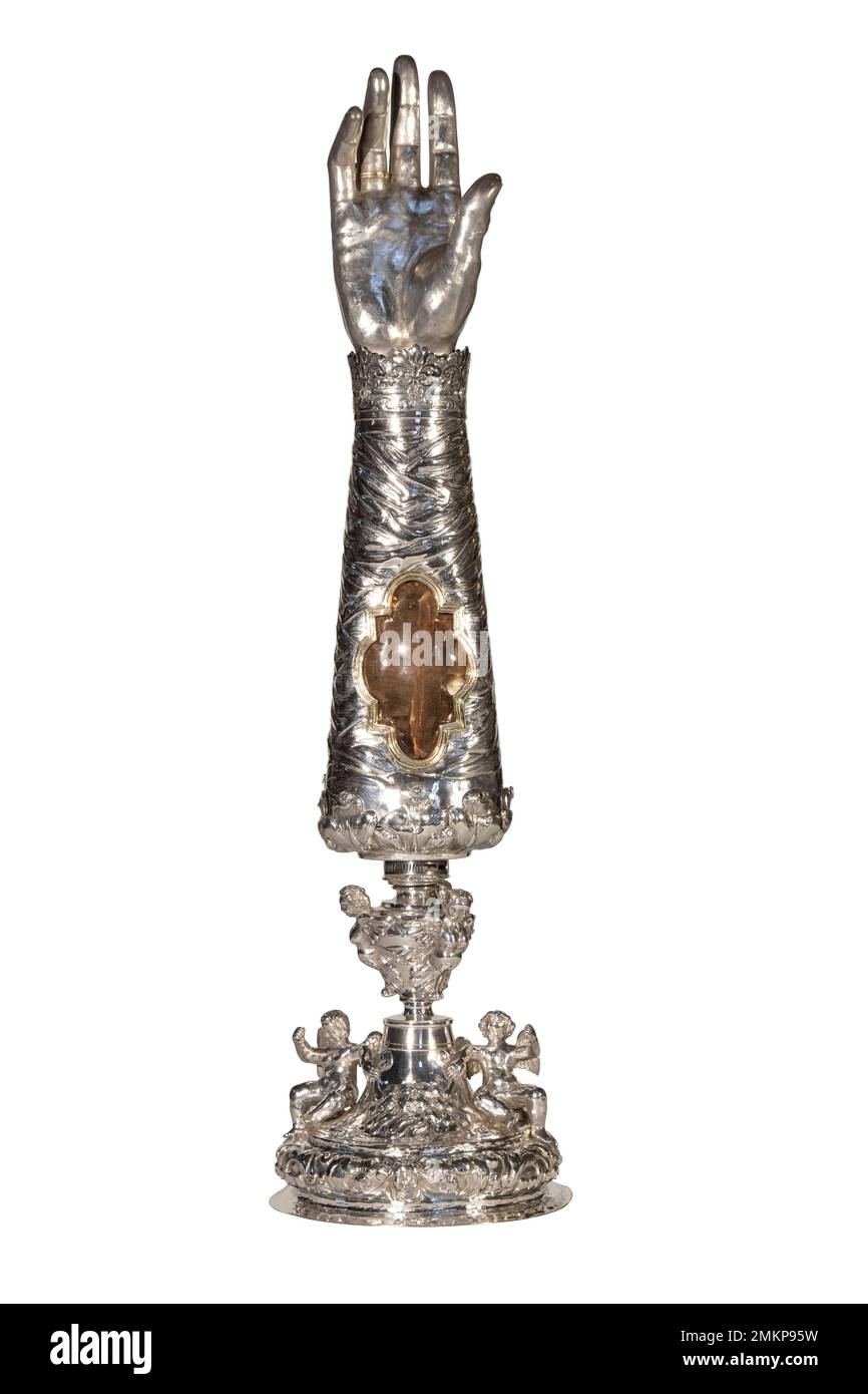 Modena, Italia, reliquia del braccio di San Geminiano, patrono della città Foto Stock