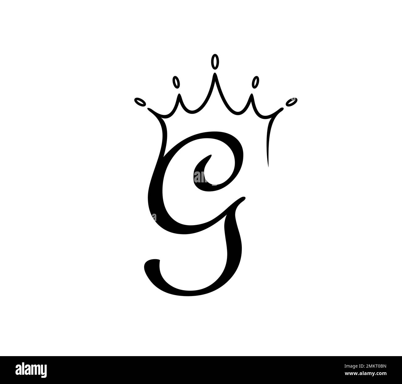 Illustrazione vettoriale della lettera iniziale G del logo monogramma corona Illustrazione Vettoriale
