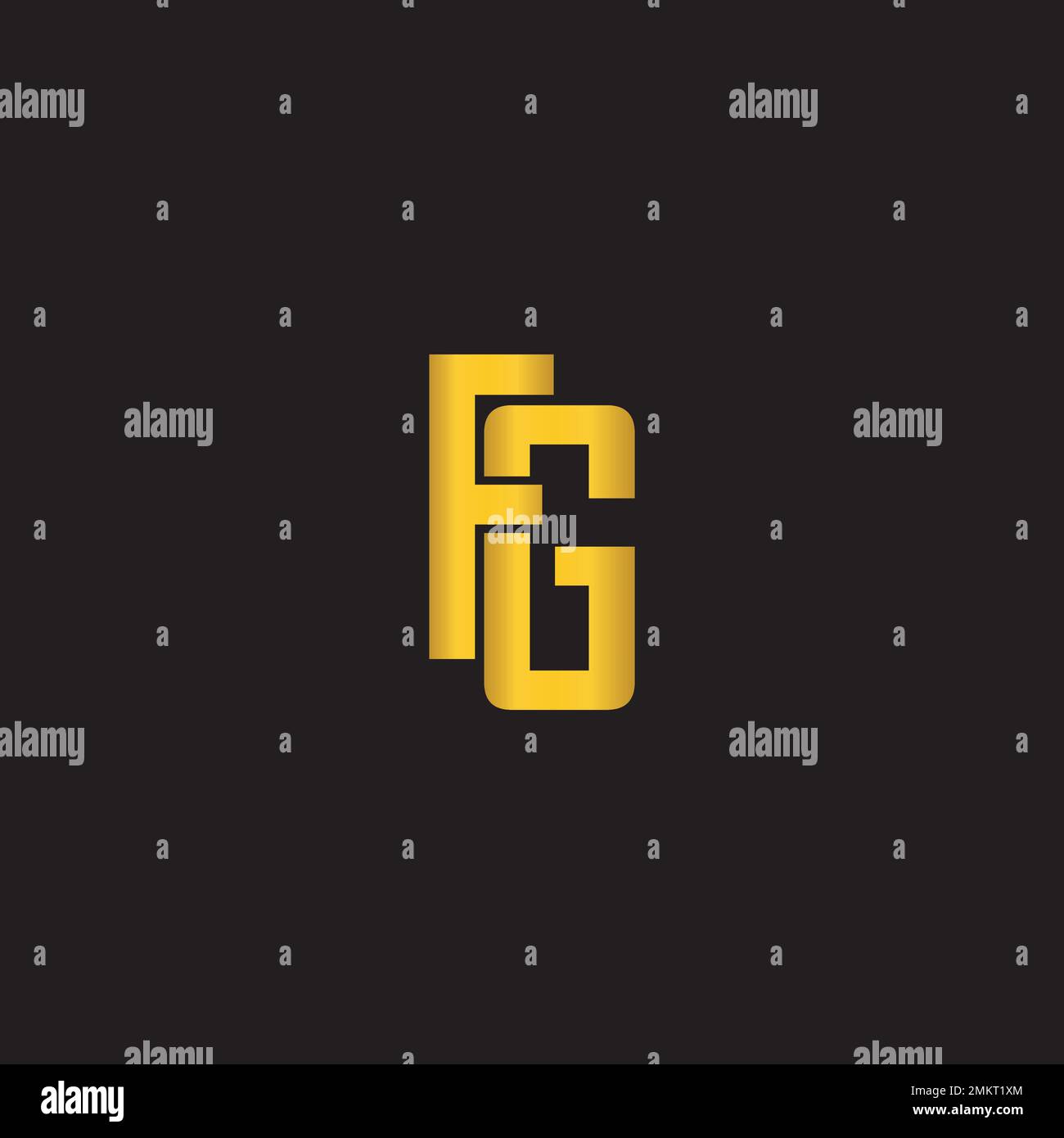 FG lettera logo vettoriale illustrazione semplice design Illustrazione Vettoriale